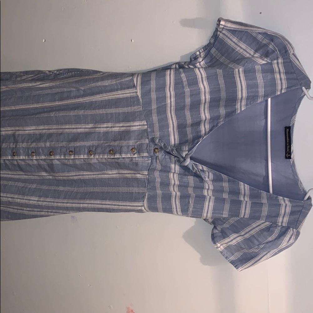 Blue , white stripe dress